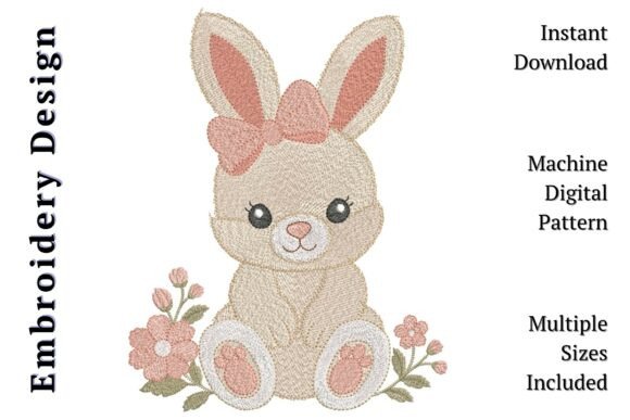 Baby Girl Bunny Floral: A Delightful Embroidery Design for Handmade Gifts