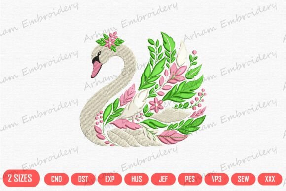 Boho Swan with Floral Feather Grace: A Seasonal Embroidery Design Review