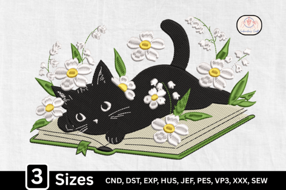 Book Lover Cute Black Cat: A Seasonal Embroidery Design Review