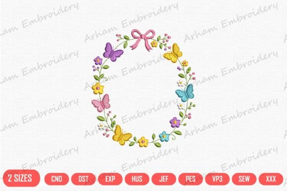Butterfly Blossom Wreath with Bow Embroidery Review