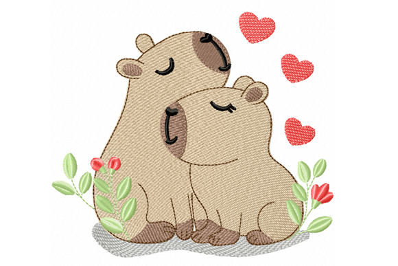 Cute Capybara Love Embroidery Design Review