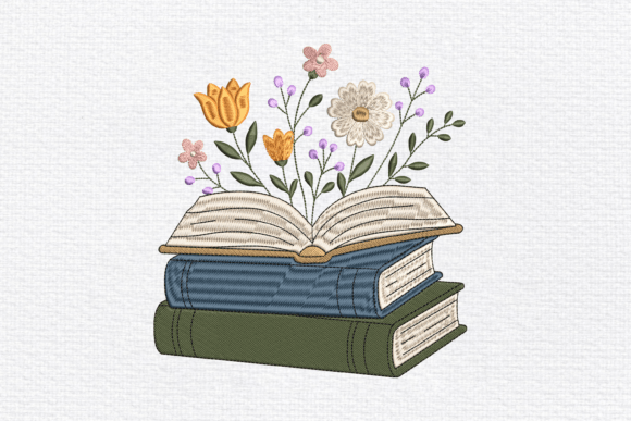 Floral Books Embroidery Design Review for Apparel Projects