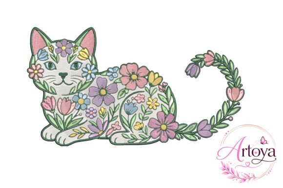 Floral Cat Embroidery Design Review for Real Projects