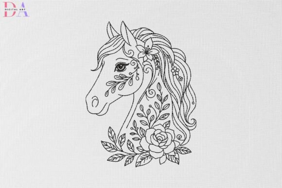 Floral Unicorn Rose Blossom Fantasy: A Magical Embroidery Design for Seasonal Use