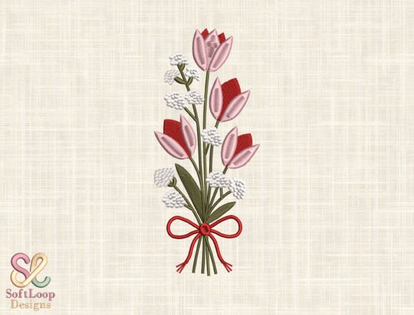 Flower Bouquet Embroidery Design Review for Small Business Merch