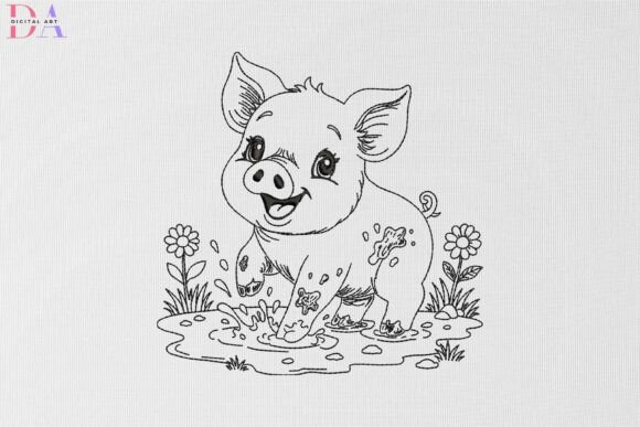 Happy Piglet Mud Splash Review: A Playful Embroidery Design