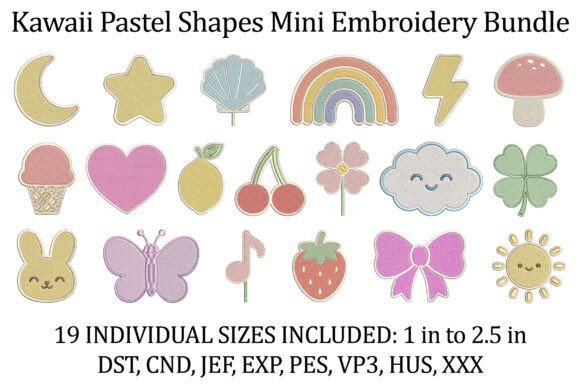 Kawaii Pastel Shapes Mini Embroidery Set Review for Apparel Projects