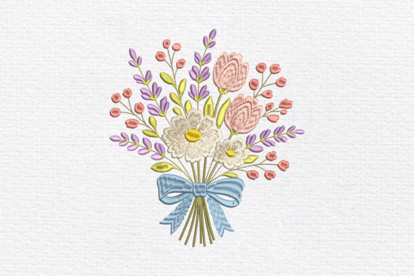 Pastel Floral Bouquet Embroidery Design: A Seller's Perspective