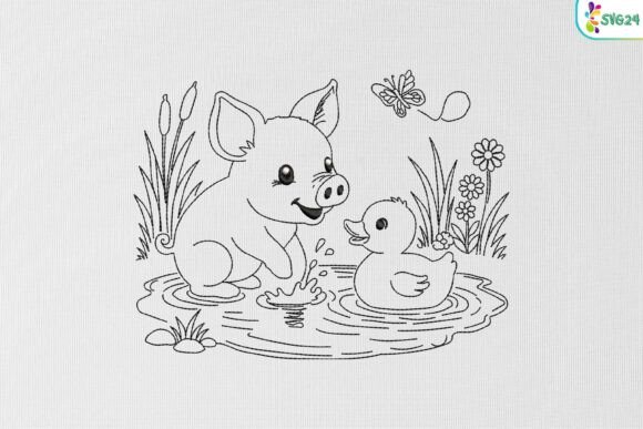 Piglet and Duckling Pondside Friends Embroidery Design Review