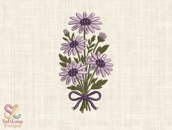 Purple Daisy Bouquet Embroidery Design Review