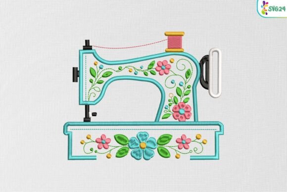Vintage Sewing Machine Floral Blossom: A Timeless Embroidery Design